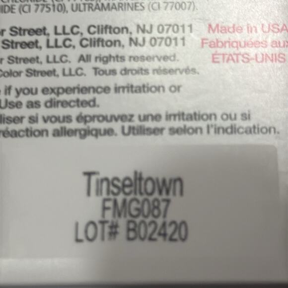 NWT Color Street Retired "Tinseltown" Silver Metallic Glitter Nail Strips - Picture 4 of 4